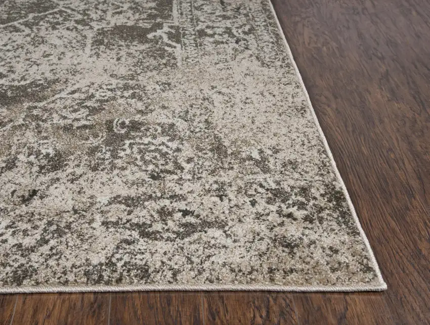 Beige Brown And Ivory Oriental Area Rug Photo 3