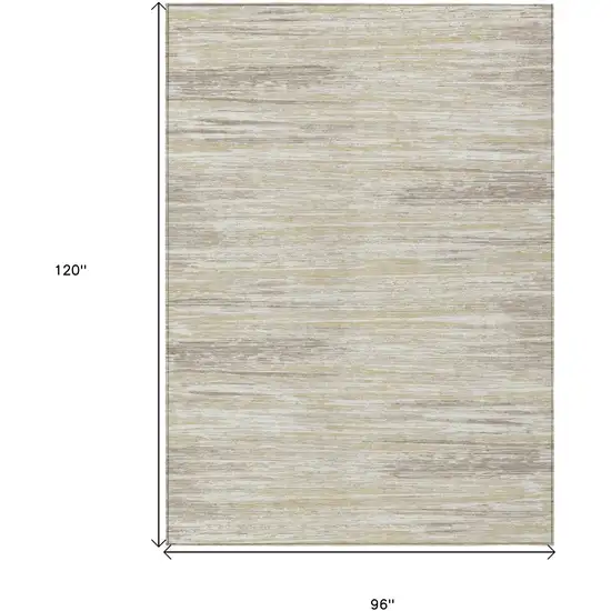 Beige Brown And Ivory Striped Washable Indoor Outdoor Area Rug Photo 3