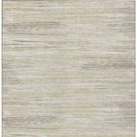 Beige Brown And Ivory Striped Washable Indoor Outdoor Area Rug Photo 7
