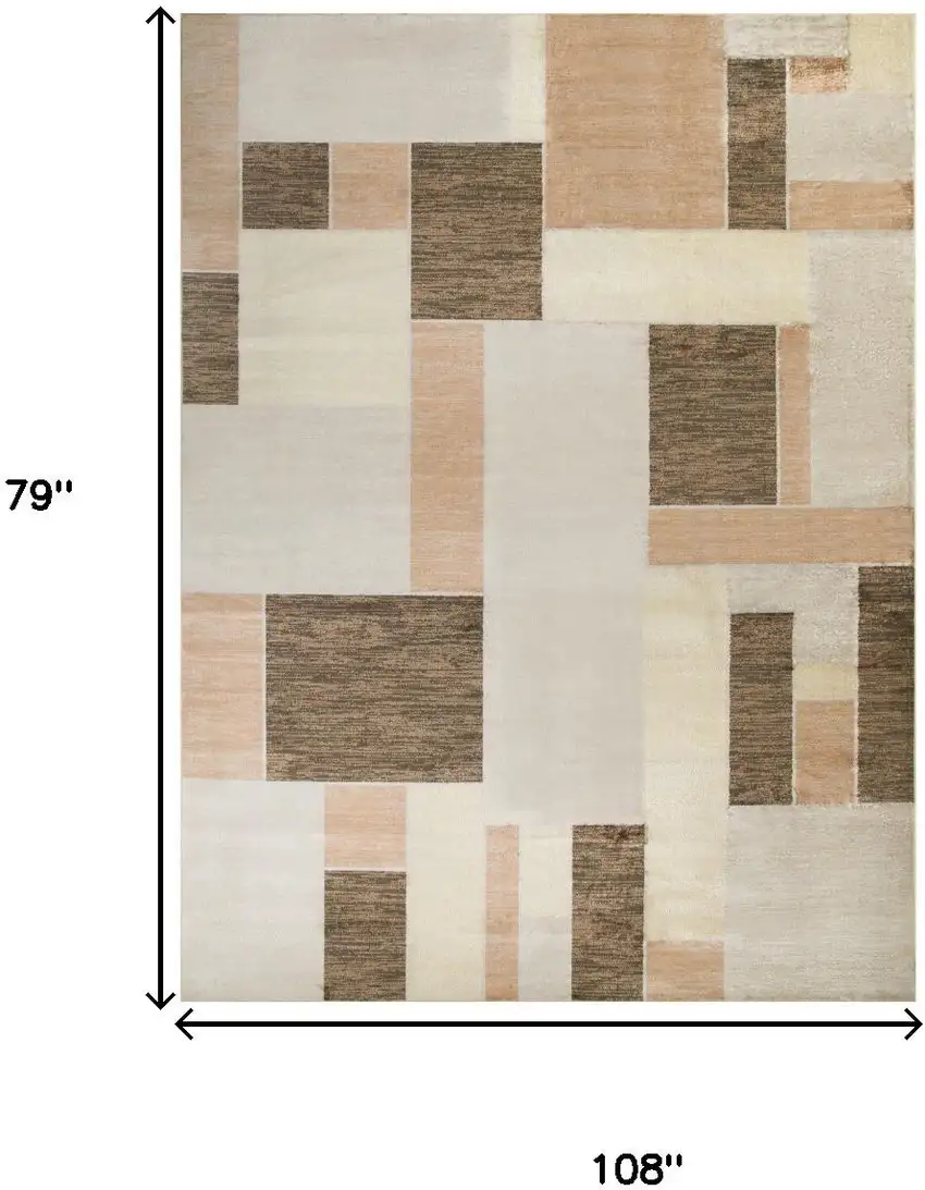 Beige Brown And Tan Geometric Area Rug Photo 3