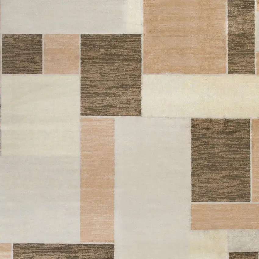 Beige Brown And Tan Geometric Area Rug Photo 4