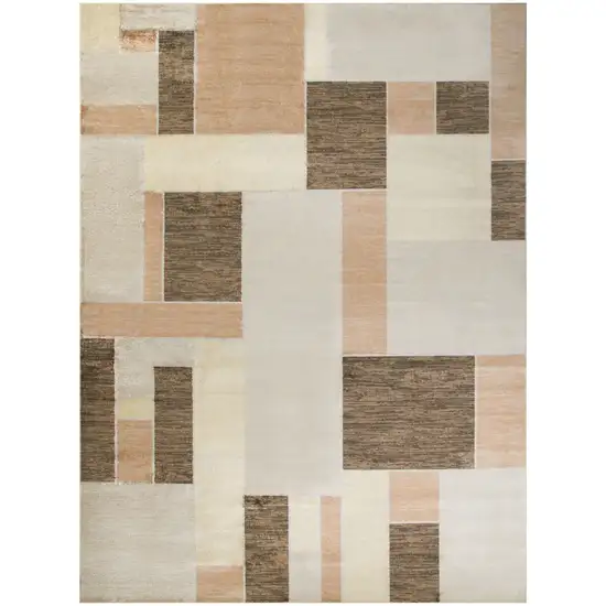 Beige Brown And Tan Geometric Area Rug Photo 9