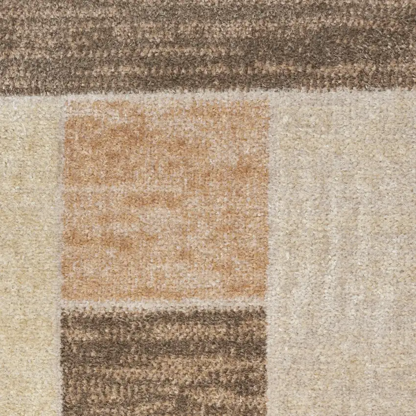Beige Brown And Tan Geometric Area Rug Photo 3