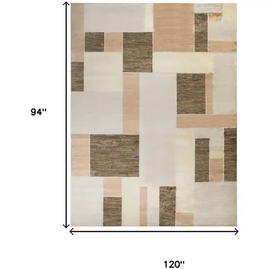 Beige Brown And Tan Geometric Area Rug Photo 3