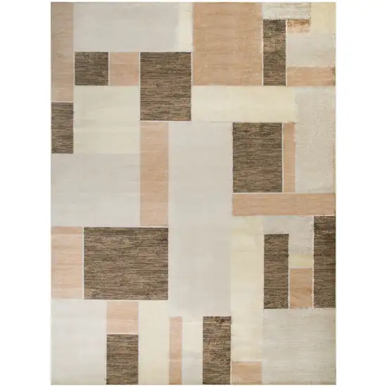 Beige Brown And Tan Geometric Area Rug Photo 6