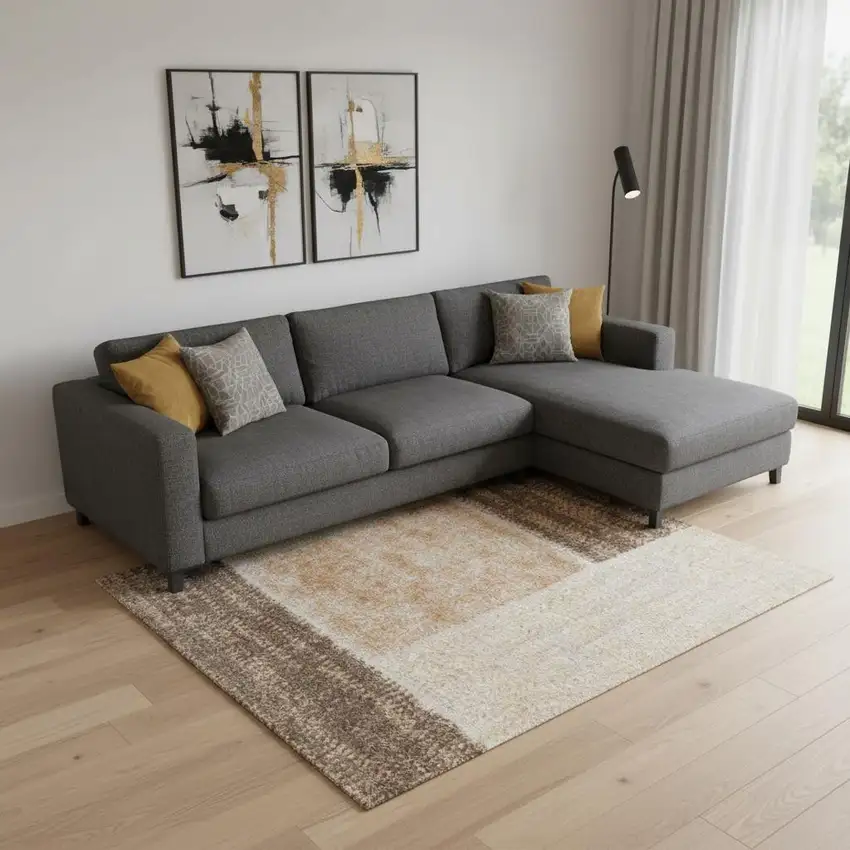 Beige Brown And Tan Geometric Area Rug Photo 1