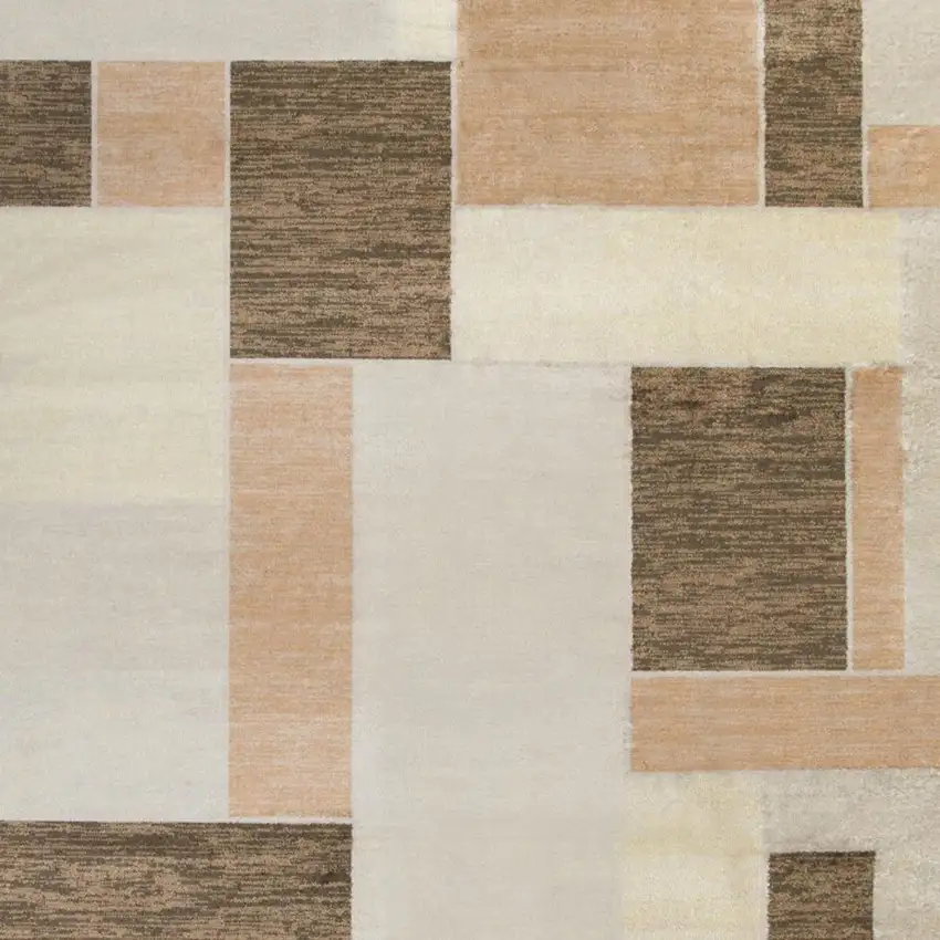 Beige Brown And Tan Geometric Area Rug Photo 4