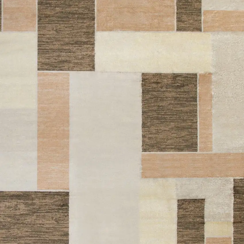 Beige Brown And Tan Geometric Area Rug Photo 4