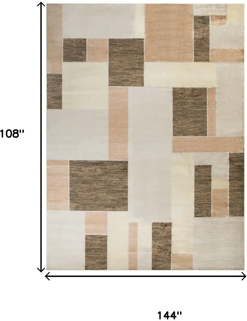 Beige Brown And Tan Geometric Area Rug Photo 3
