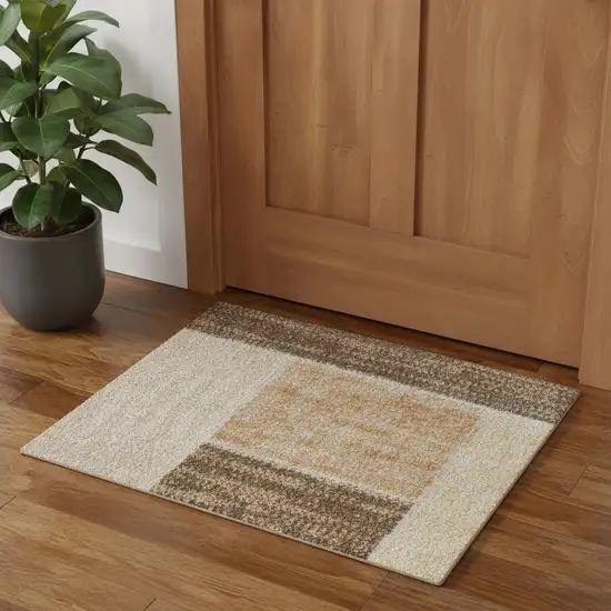 Beige Brown And Tan Geometric Area Rug Photo 1