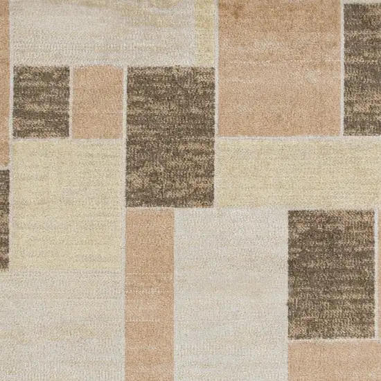 Beige Brown And Tan Geometric Area Rug Photo 4
