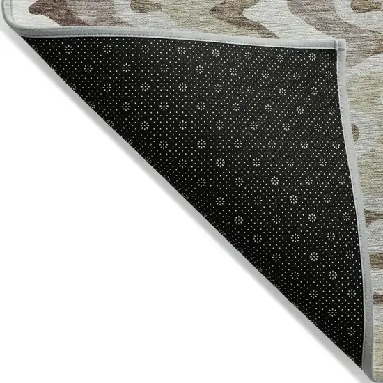 Beige Brown And Taupe Abstract Washable Indoor Outdoor Area Rug Photo 2