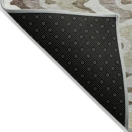 Beige Brown And Taupe Abstract Washable Indoor Outdoor Area Rug Photo 2