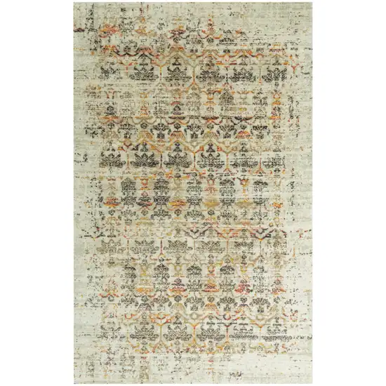 Beige Brown Apricot And Ivory New Zealand Lambs Wool Oriental Hand Carved Handmade Area Rug Photo 2