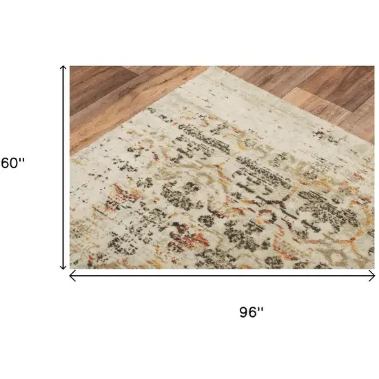 Beige Brown Apricot And Ivory New Zealand Lambs Wool Oriental Hand Carved Handmade Area Rug Photo 6