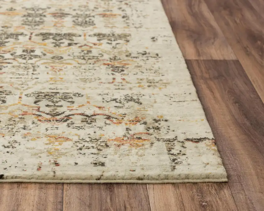 Beige Brown Apricot And Ivory New Zealand Lambs Wool Oriental Hand Carved Handmade Area Rug Photo 3