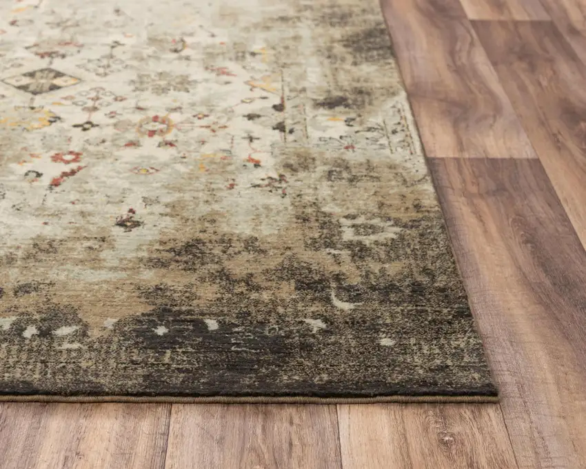 Beige Brown Apricot And Ivory New Zealand Lambs Wool Oriental Hand Carved Handmade Area Rug Photo 3