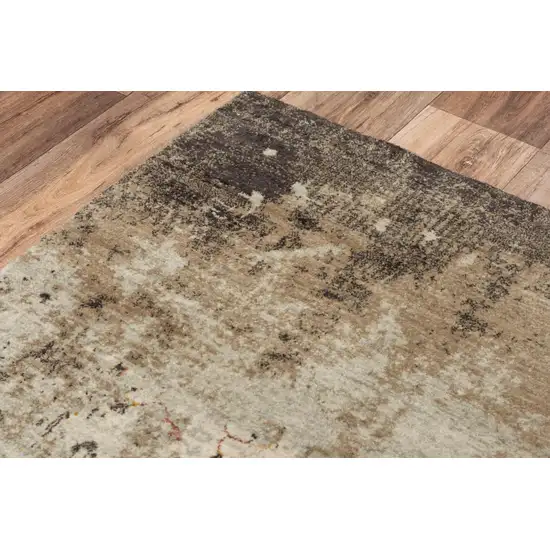 Beige Brown Apricot And Ivory New Zealand Lambs Wool Oriental Hand Carved Handmade Area Rug Photo 4