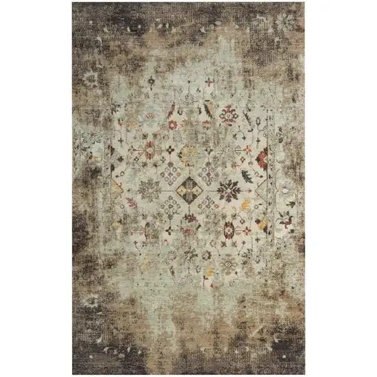Beige Brown Apricot And Ivory New Zealand Lambs Wool Oriental Hand Carved Handmade Area Rug Photo 2
