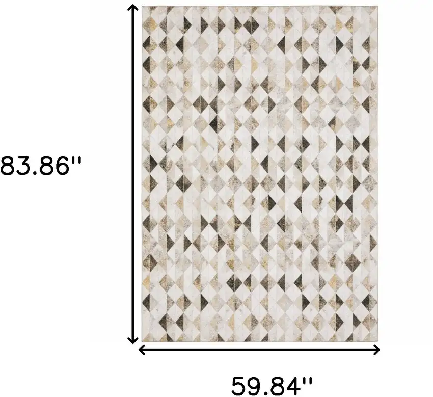 Beige Brown Grey And Ivory Geometric Power Loom Stain Resistant Area Rug Photo 3