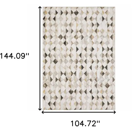 Beige And Gray Geometric Area Rug Photo 3