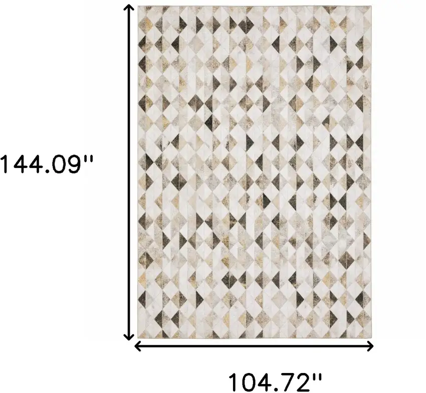 Beige And Gray Geometric Area Rug Photo 3