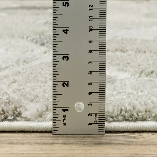 Ivory Gray And Charcoal Geometric Area Rug Photo 8