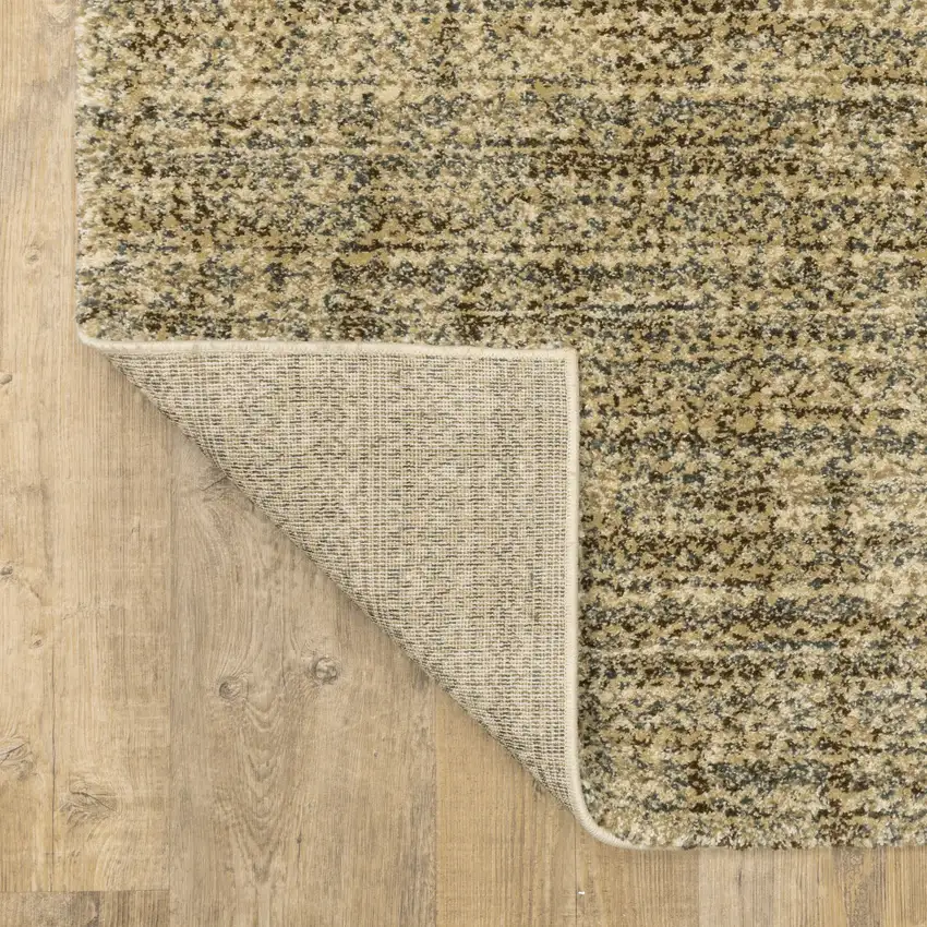 3' X 5' Beige Brown Tan And Blue Green Abstract Power Loom Stain Resistant Area Rug Photo 8