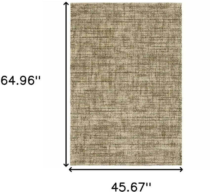 3' X 5' Beige Brown Tan And Blue Green Abstract Power Loom Stain Resistant Area Rug Photo 3