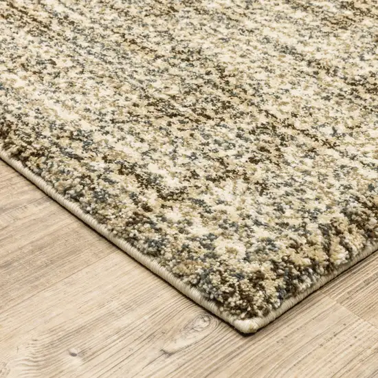 3' X 5' Beige Brown Tan And Blue Green Abstract Power Loom Stain Resistant Area Rug Photo 4
