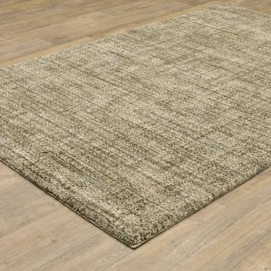 3' X 5' Beige Brown Tan And Blue Green Abstract Power Loom Stain Resistant Area Rug Photo 6