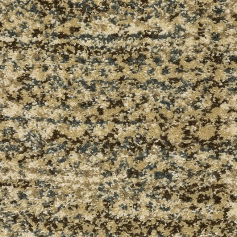 Beige Brown Tan And Blue Green Abstract Power Loom Stain Resistant Area Rug Photo 1
