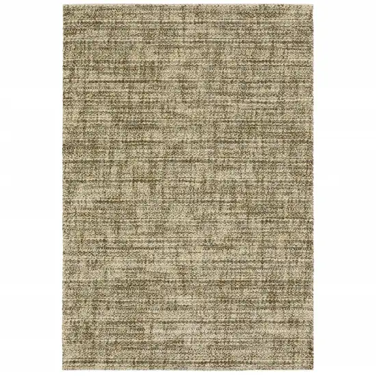 3' X 5' Beige Brown Tan And Blue Green Abstract Power Loom Stain Resistant Area Rug Photo 2