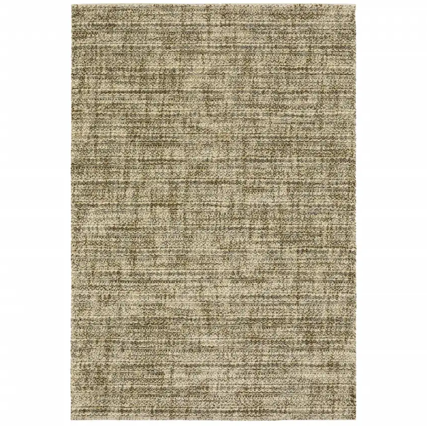 3' X 5' Beige Brown Tan And Blue Green Abstract Power Loom Stain Resistant Area Rug Photo 2