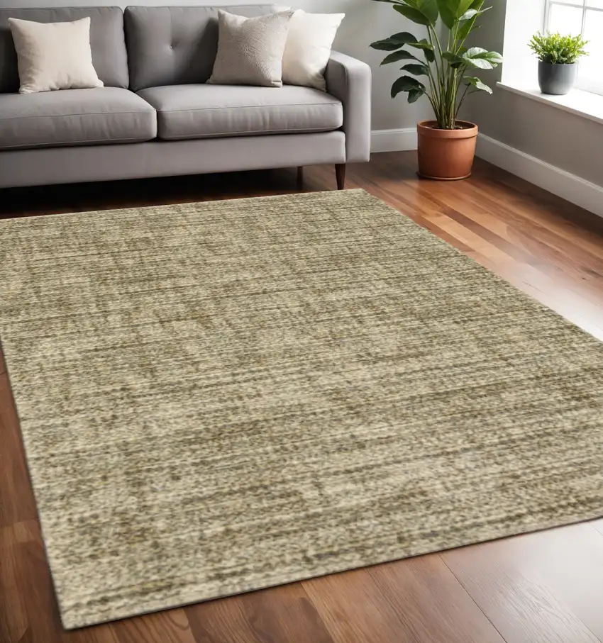 Beige Brown Tan And Blue Green Abstract Power Loom Stain Resistant Area Rug Photo 1