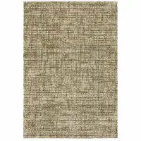 Photo of Beige Brown Tan And Blue Green Abstract Power Loom Stain Resistant Area Rug