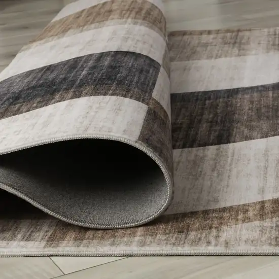 Beige Brown and Gray Checkered Area Rug Photo 4