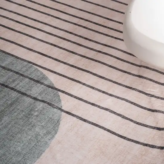 Beige Brown and Green Abstract Area Rug Photo 6