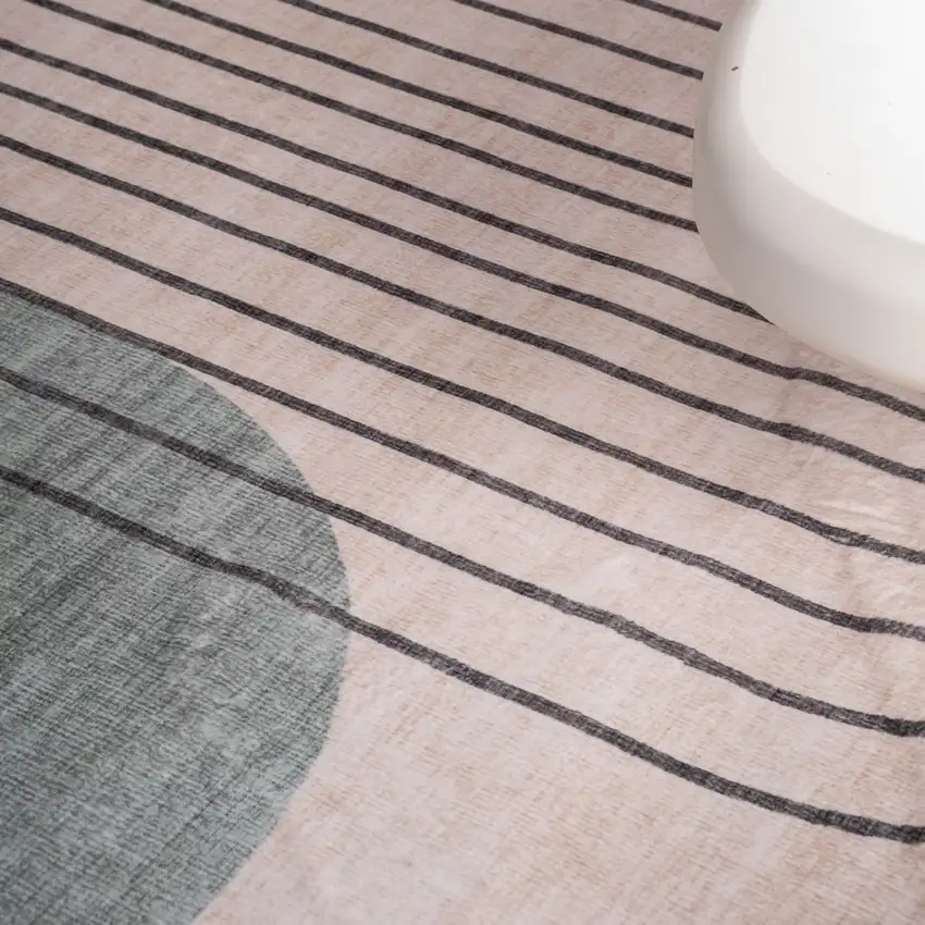 Beige Brown and Green Abstract Area Rug Photo 6