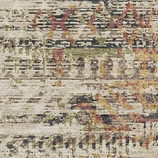 Beige Charcoal And Copper Moroccan Washable Area Rug With UV Protection Photo 3