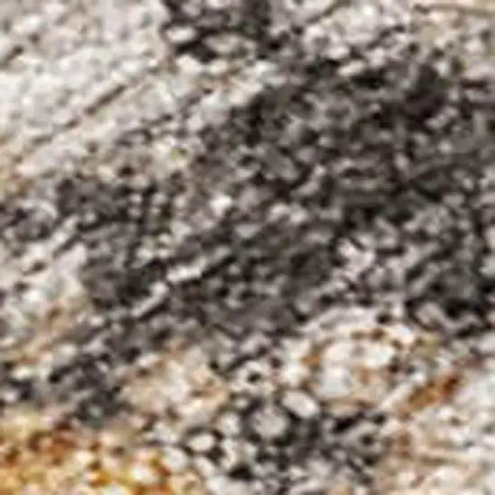 Beige Charcoal And Gold Floral Washable Indoor Outdoor Area Rug Photo 3