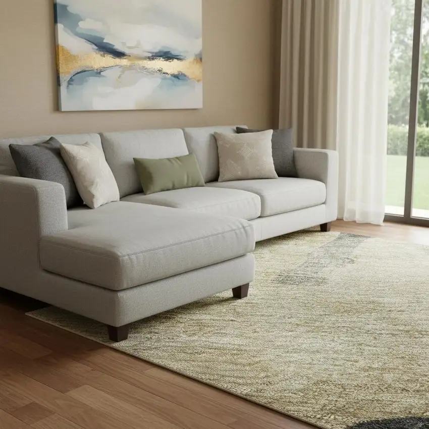 Beige Charcoal And Gray Animal Print Washable Area Rug With UV Protection Photo 2