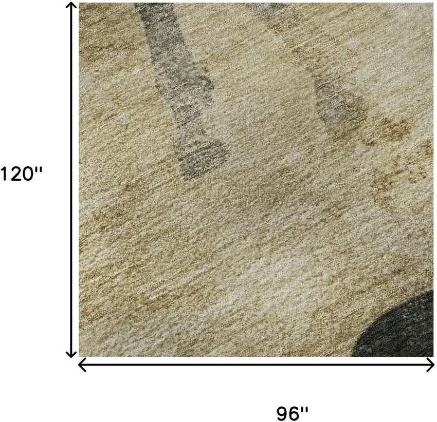 Beige Charcoal And Gray Animal Print Washable Area Rug With UV Protection Photo 8