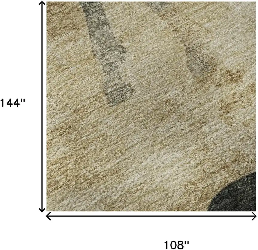 Beige Charcoal And Gray Animal Print Washable Area Rug With UV Protection Photo 8