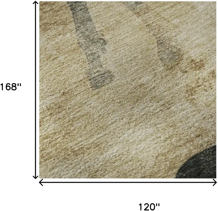 Beige Charcoal And Gray Animal Print Washable Area Rug With UV Protection Photo 8