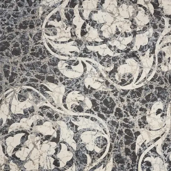 Beige Charcoal and Cream Animal Print Distressed Non Skid Area Rug Photo 5