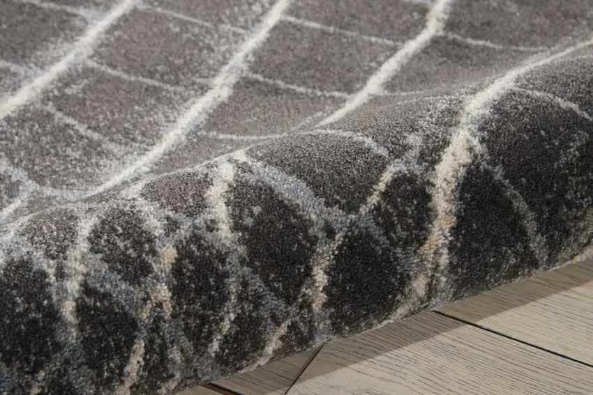 Beige Charcoal and Cream Animal Print Distressed Non Skid Area Rug Photo 9