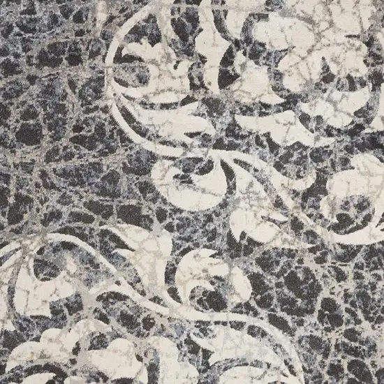 Beige Charcoal and Cream Animal Print Distressed Non Skid Area Rug Photo 1