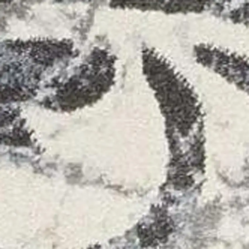 Beige Charcoal and Cream Animal Print Distressed Non Skid Area Rug Photo 3