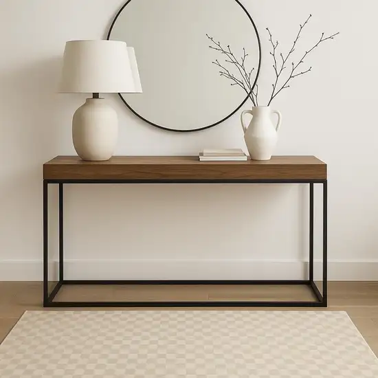 Beige Checkered Area Rug Photo 1